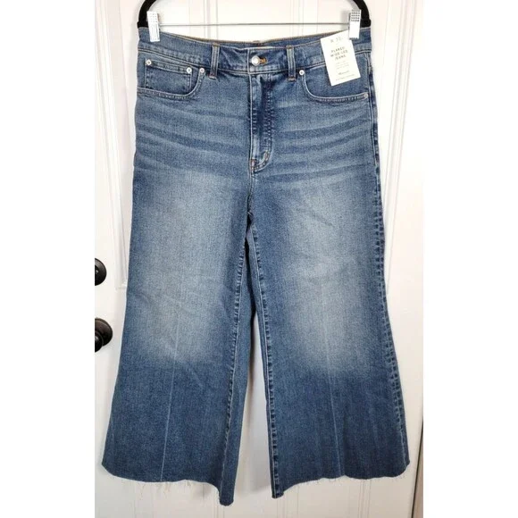 NWT Madewell Flared Wide-Leg Crop Jeans Size 30 - Picture 2 of 6
